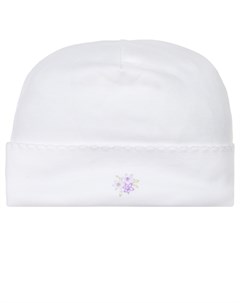 Белая шапка с цветочной вышивкой Lyda baby