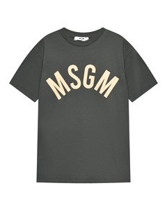 Футболка с логотипом на груди черная Msgm