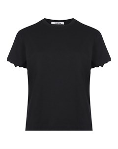 Черная футболка с фигурным срезом на рукавах Vivetta