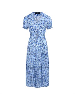 Голубое платье с мелким цветочным принтом Pietro brunelli