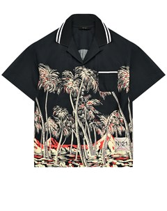 Рубашка с принтом пальмы черная No21