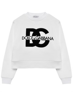 Свитшот с вышитым черным логотипом DG белый Dolce&gabbana