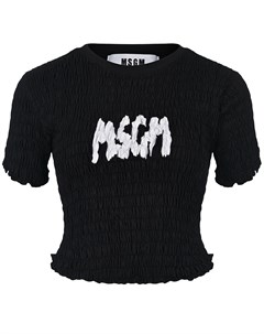Черный топ с лого Msgm