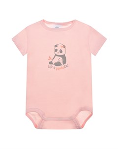 Розовое боди с принтом панда Sanetta