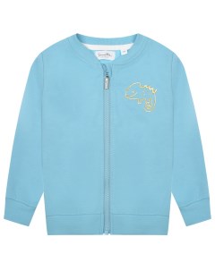 Голубая спортивная куртка с принтом хамелеон Sanetta kidswear