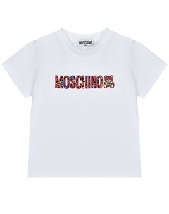 Футболка с леопардовым лого Moschino