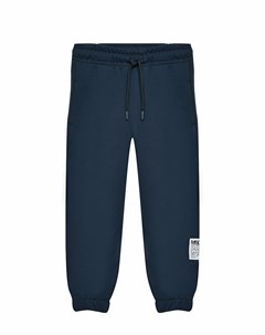 Спортивные брюки с поясом на кулиске темно синие Msgm