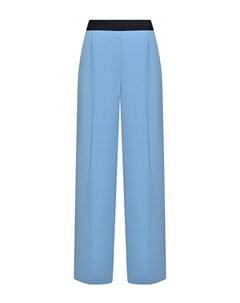 Голубые брюки с черным поясом на резинке Msgm