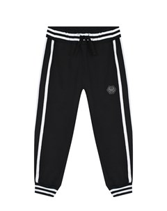 Черные спортивные брюки с белыми лампасами Philipp plein