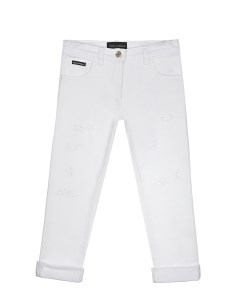 Белые джинсы с отворотами Dolce&gabbana