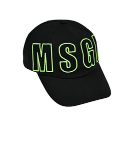 Бейсболка с зеленым лого черная Msgm