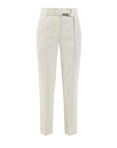 Легкие брюки Loose из льна и хлопка с мерцающей вышивкой Мониль Brunello cucinelli