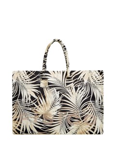 Пляжная сумка из хлопка с тропическим принтом и стразами Fisico