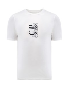 Хлопковая футболка из джерси с контрастным макро принтом C.p. company