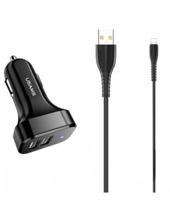 Зарядное устройство автомобильное Travel Kit King Tu УТ000029190 2 USB кабель Lightning U35 черное N Usams