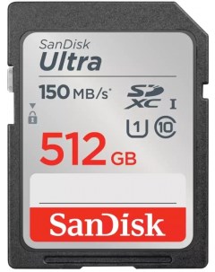 Карта памяти SDXC 512GB SDSDUNC 512G GN6IN Class 10 Ultra UHS I 120 Mb s Sandisk