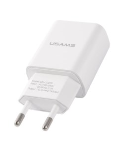 Зарядное устройство сетевое T21 Charger kit УТ000027071 USB T18 2 1A кабель Lightning 1m белое T21OC Usams