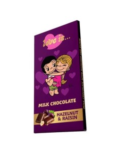 Шоколад Love is молочный с фундуком и изюмом 85гр