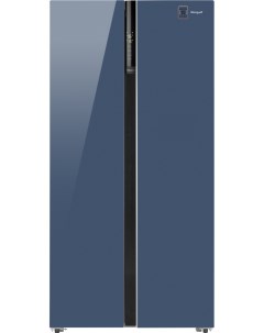 Холодильник Side by Side WSBS 600 NoFrost Inverter Blue Glass Weissgauff
