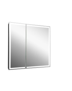 Зеркало шкаф Mirror Box black LED 80х80 с подсветкой Континент