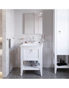 Мебель для ванной Valarte 65 матовая белая с зеркалом DIWO Элиста 60 с подсветкой Vitra