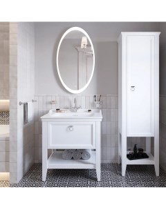 Мебель для ванной Valarte 80 матовая белая с зеркалом DIWO Ярославль 60 с подсветкой Vitra