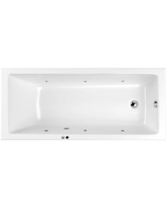 Акриловая ванна Wave Slim SOFT 180x80 см с гидромассажем с каркасом со сливом переливом Whitecross