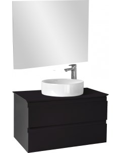 Мебель для ванной Madeleine 80 черная матовая с подсветкой Jacob delafon