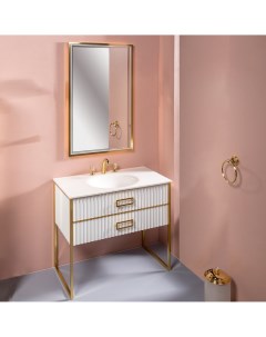 Мебель для ванной Monaco 100 белая золото Armadi art