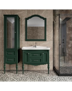Мебель для ванной Эстетика 100 зеленая подвесная ручки хром Valenhouse