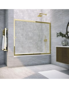 Шторка на ванну ZV Tur Novo 180 09 01 профиль золото стекло прозрачное Vegas glass