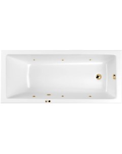 Акриловая ванна Wave SOFT 160x80 см с гидромассажем с каркасом со сливом переливом фурнитура золото Whitecross