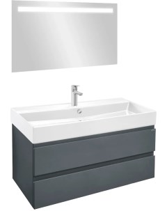 Мебель для ванной Madeleine 100 серая матовая раковина белая глянцевая Jacob delafon