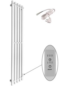 Полотенцесушитель электрический Inaro NP профильный 150х24 R с крючками белый матовый Маргроид