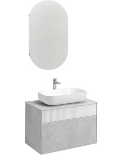 Мебель для ванной Марбл 80 слэйт белая матовая раковина 1A73313KLK010 Акватон