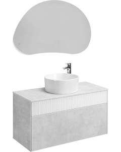 Мебель для ванной Марбл 100 слэйт белая матовая раковина 32700C000 Акватон