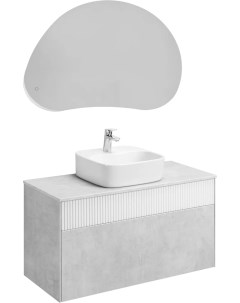 Мебель для ванной Марбл 100 слэйт белая матовая раковина 1WH501709 Акватон