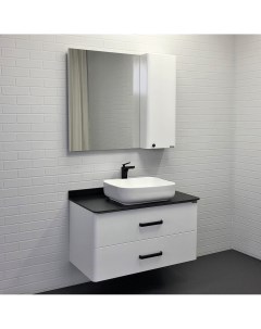 Мебель для ванной Амстердам 95 черная матовая столешница Comforty