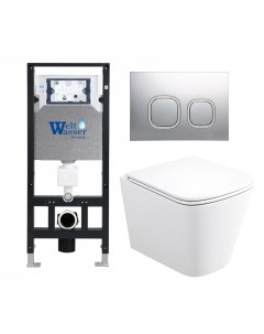 Комплект 3 в 1 инсталляция WW Amberg 506 10000005662 Унитаз подвесной Enio Binario кнопка хром Weltwasser