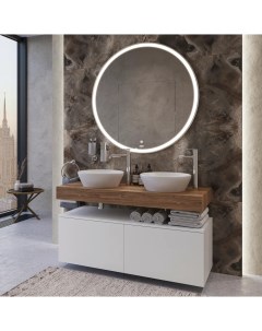 Мебель для ванной с раковиной D Neo 40 столешница 120 дуб французский без отверстий 2 тумбы 60 2 рак Duravit