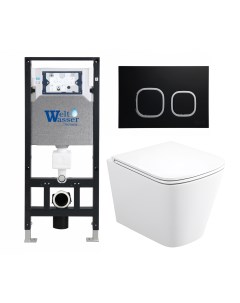 Комплект 3 в 1 инсталляция WW Amberg 506 10000005662 Унитаз подвесной Enio Binario кнопка черная Weltwasser