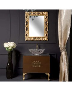 Мебель для ванной NeoArt 80 шоколад с ручками Ajur золото с ножками Armadi art