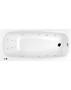 Акриловая ванна Layla LINE 180x80 см с гидромассажем с каркасом со сливом переливом фурнитура бронза Whitecross