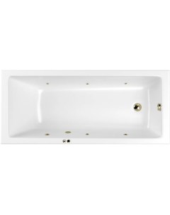 Акриловая ванна Wave Slim SOFT 180x80 см с гидромассажем с каркасом со сливом переливом фурнитура бр Whitecross