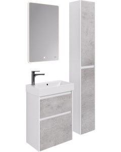 Мебель для ванной Slim 55 белый глянец бетон Dreja