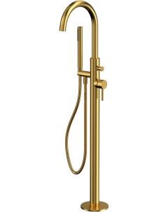Напольный смеситель для ванны с душем Y С ВНУТРЕННЕЙ ЧАСТЬЮ брашированное золото Whitecross