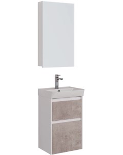 Мебель для ванной Combi 45 бетон белая глянцевая Lemark