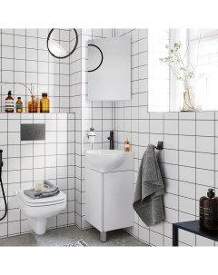 Мебель для ванной Porto 45 угловая белая фурнитура белая Aqwella