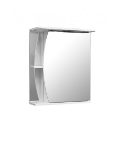 Зеркальный шкаф Волна Лана 60 C подвесной белый правый Stella polar