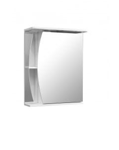 Зеркальный шкаф Волна Лана 55 C подвесной белый правый Stella polar